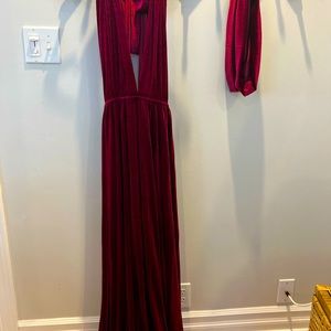 Velvet Wine Wrap Dress